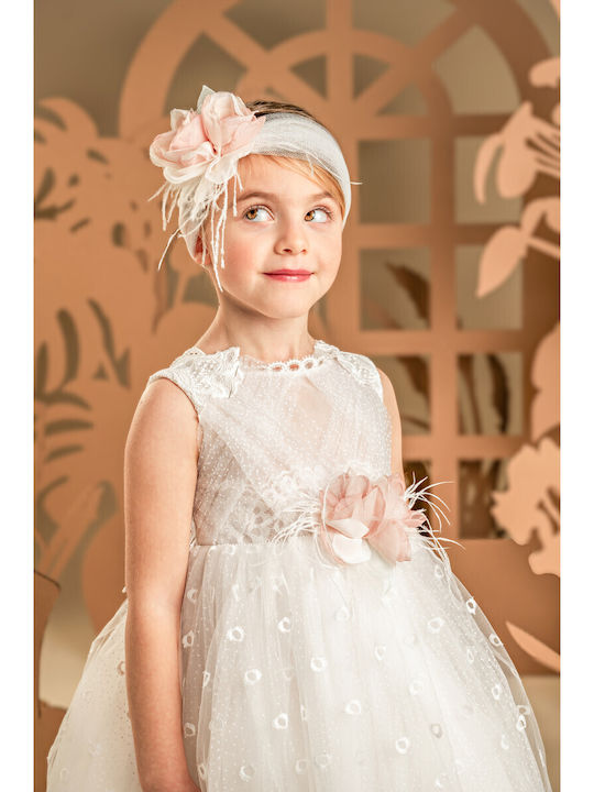 Baby Bloom Бяла Рокля за Кръщене от Тюл
