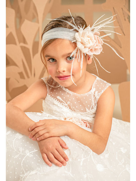 Baby Bloom White Baptism Dress Made of Tulle