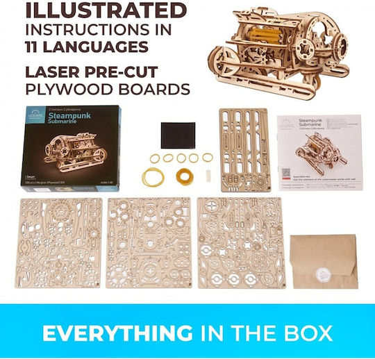 Ugears Jucărie de Construcție din Lemn Steampunk pentru Copii 3+ ani+ Ani