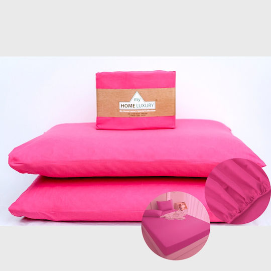 My Home Luxury Sheet Super-Double with Elastic 160x200+25cm. Fuchsia