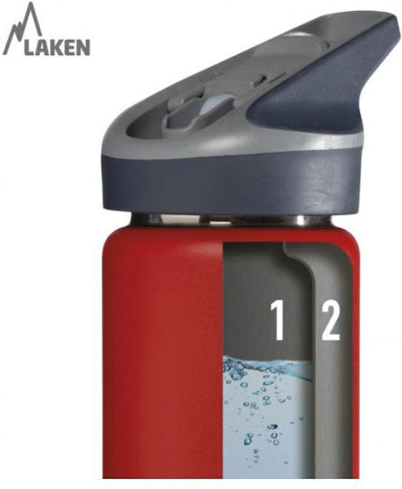 Laken Jannu Thermo Recyclable Bottle Thermos Stainless Steel BPA Free 500ml Orange with Mouthpiece