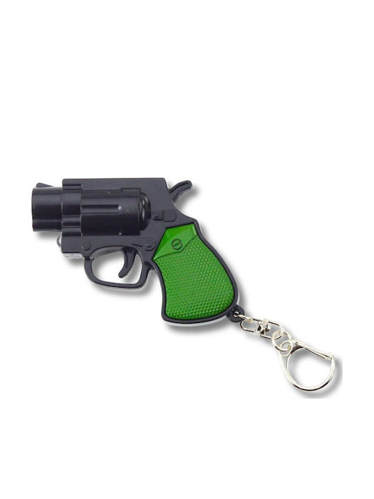 Mini Pistol Revolver Keychain Gadget Led Light Laser 6.5 Cm