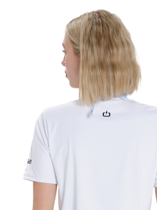 Emerson UPF 50+ Unisex Κοντομάνικη Αντηλιακή Μπλούζα Λευκή