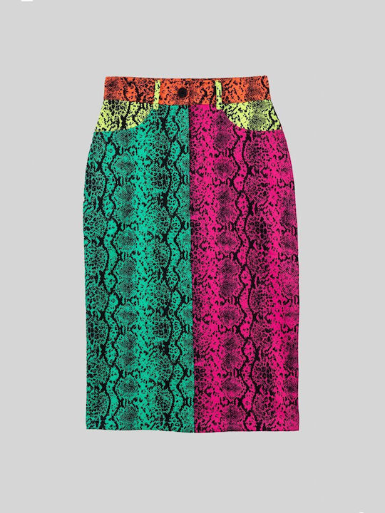 High Waist Midi Skirt Snake