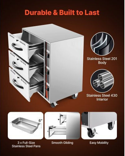 Vevor Θερμαντικό Μπουφέ με Ισχύ 1500W