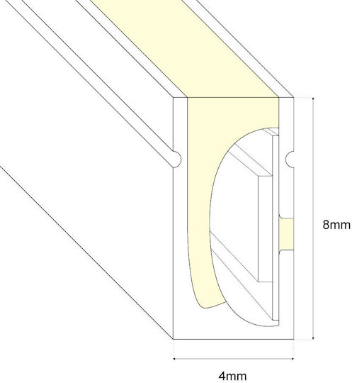 Wasserfester LED-Streifen 12V Rosa Licht 1m Neon-Flex