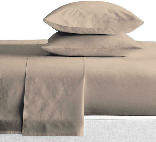 Melinen Cearșaf Single cu Elastic 100x200+30cm. Urban Mocha