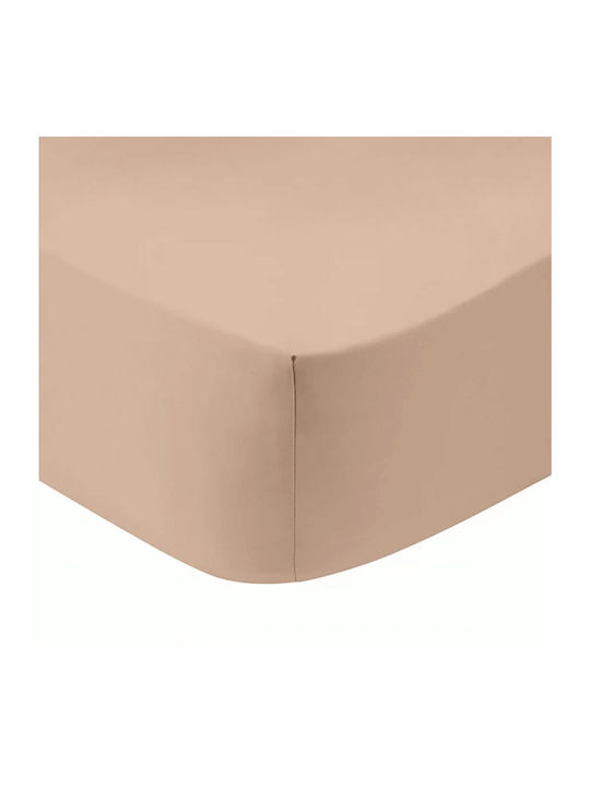Flamingo Sheet King Size with Elastic 180x200+25cm. Solid color Beige
