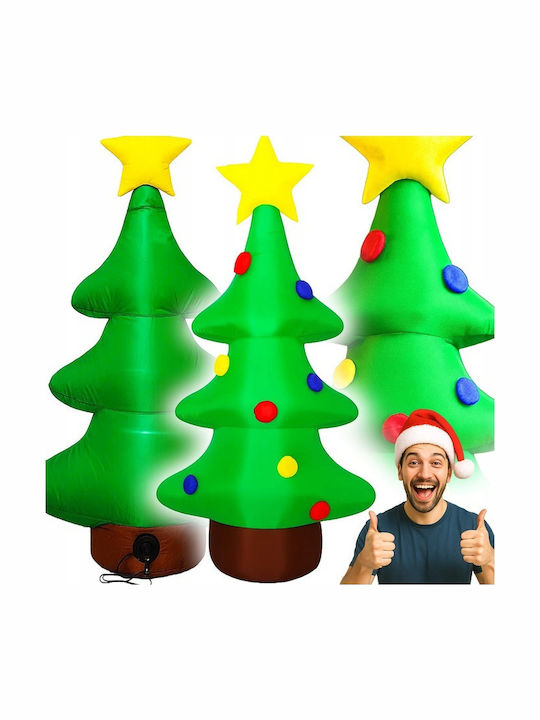 Outdoor Inflatable Christmas Tree Decoration Led Lighting Built-in Compressor 125 Cm Green