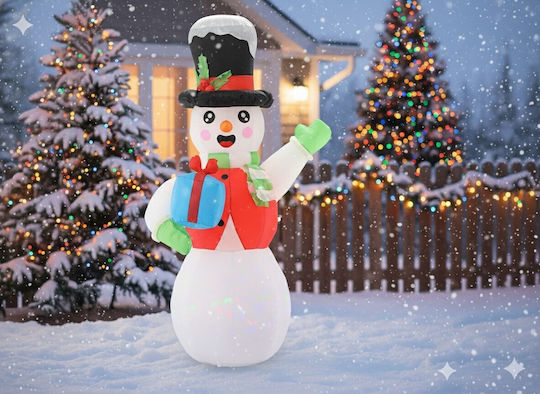 Inflatable Outdoor Snowman Led Lighting 180 Cm Built-in Compressor White