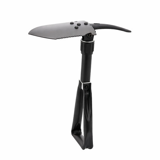 Lopată Multifuncțională Pliabilă 6-in-1 Camping Grădină Oțel de Mangan 47 Cm Neagră