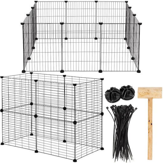Țarc pliabil din plastic pentru câini 143x71x46 cm Negru