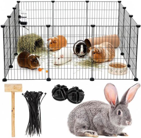 Țarc pliabil din plastic pentru câini 143x71x46 cm Negru