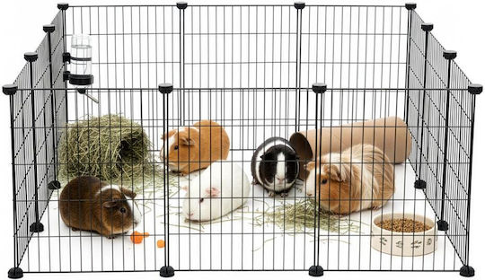 Țarc pliabil din plastic pentru câini 143x71x46 cm Negru
