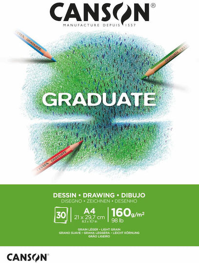 Canson Μπλок за скици Скицник Graduate Drawing 30 Листа