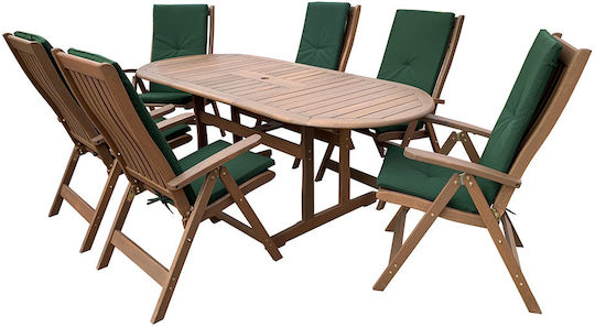 Set Sala De Mese Pentru Exterior 7 Piese Meranti