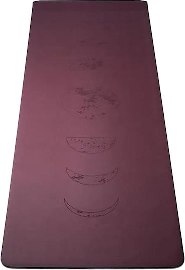 Στρώμα Γιόγκα Pro Yoga Mat Celestial Moon Burgundy 183cm Ιμάντα Μεταφοράς