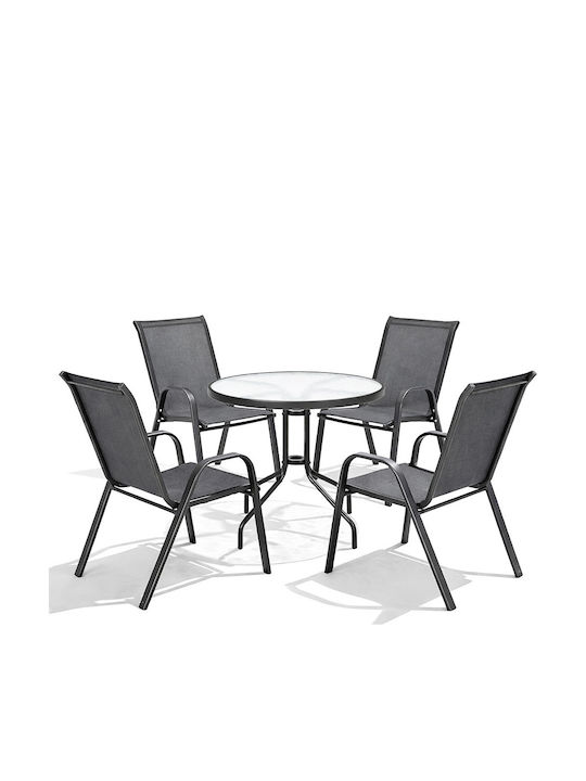 Garten- und Outdoor-Möbelsets Typsatz Wohnbereich 5 Stück Anthrazit 60x60x70 Anthrazit