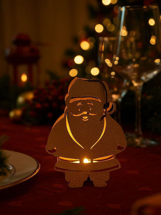 Espiel Santa Claus Christmas Metallic Bronze Candlestick 27x20cm