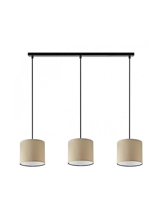 Megapap Morris Pendant Light Brown Rail with Socket E27 55x15x70cm