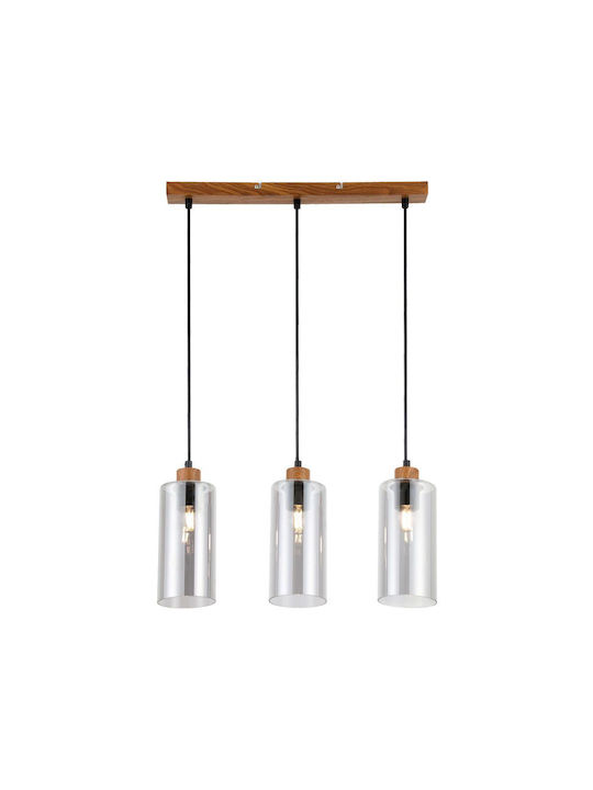 Vivalux Amira Pendant Light Transparent Rail with Socket E27 48x10x150cm