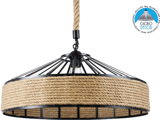 GloboStar Poli Pendant Light Brown with Rope for Socket E27 50x40x32cm