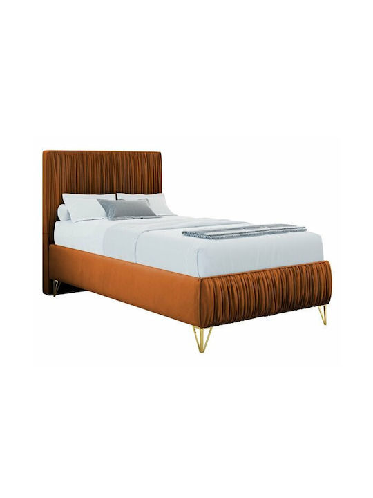 Logan 112 Bett Einzel mit Stoff Rote mit Lattenrost & Matratze 80x200cm