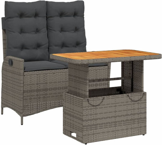 Dining Room Set 2 Pieces Gray with Pillows Dining Room Set 2 Pieces Gray with Pillows