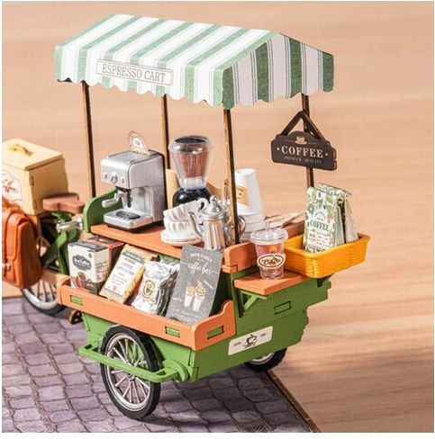 Robotime Dg182 Rolife Aromatic Coffee Cart