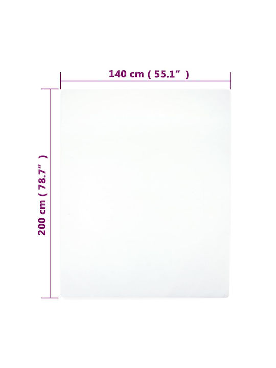 vidaXL Sheet Sets Double with Elastic 140x200cm. White 2pcs