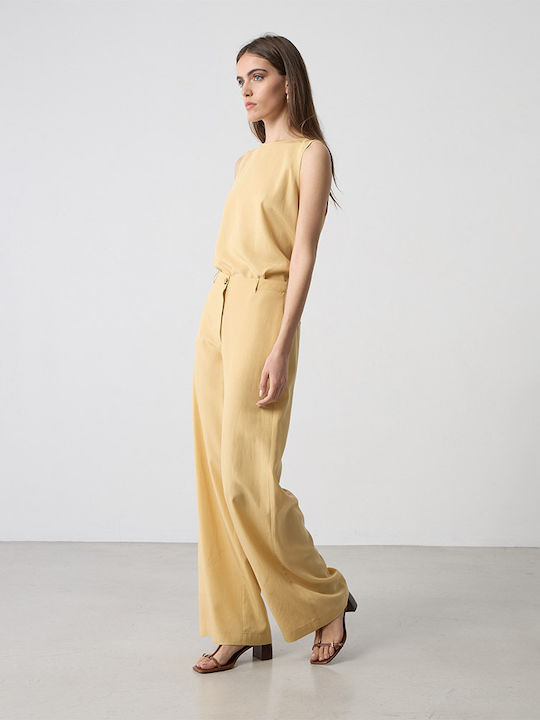 Pantaloni Largi Dama Cu Elastic În Croială Regular Banana