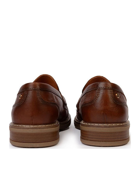 Leder Damen Mokassins in Tabac Braun Farbe
