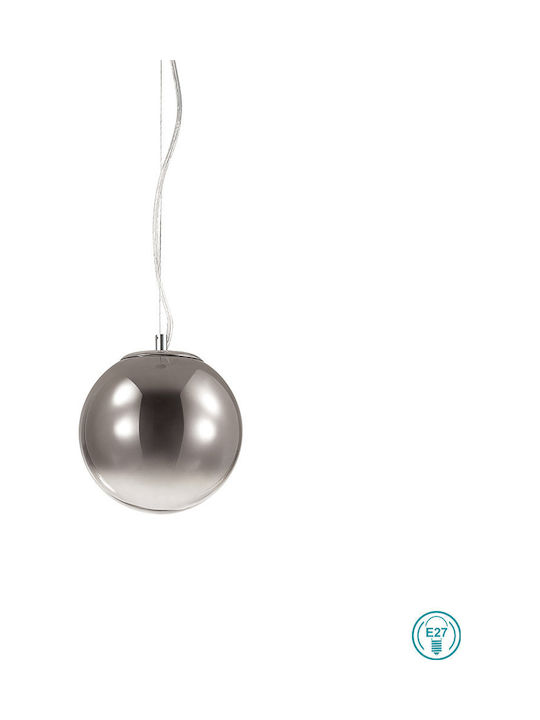 Ideal Lux Mapa Fade SP1 Pendant Light Silver with Socket E27 20x20x115cm