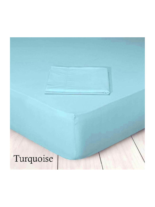 My Home Luxury Sheet Super-Double with Elastic 160x200+30cm. Turquoise