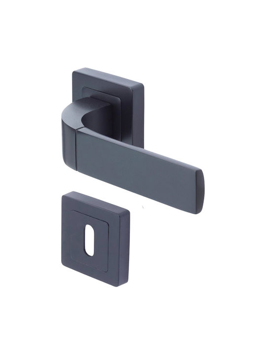 Yale Middle Door Lever Rosette Black