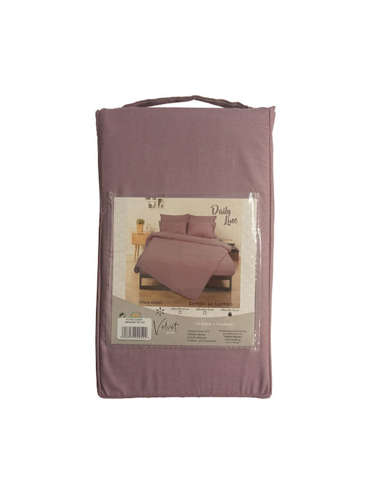 Kipper Cearșaf Single cu Elastic 100x200+32cm. Violet