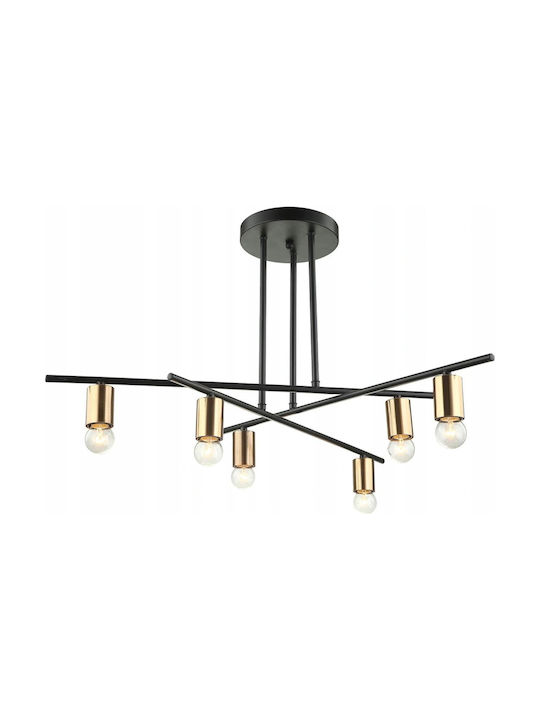 Italux Pendant Light Black for 6 Bulbs E27 69cm
