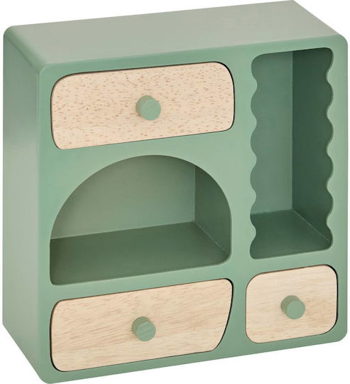 Atmosphera Shelf 3 Drawers For Small Spaces 23.8x11x23.8 Cm 211538 Green
