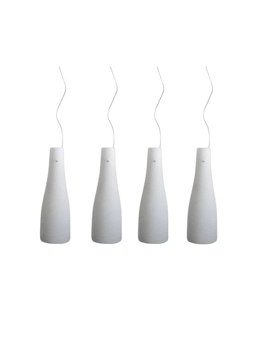 Volta Butla Pendant Ceiling Light Silver Rail for 4 Bulbs E27 100x100cm