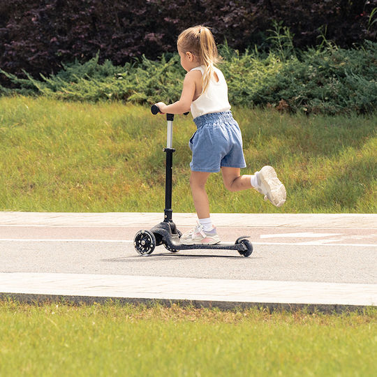 Q Play Kids Foldable Sparkling 3-Wheel Scooter with LED Lighting for 3+ Years Green