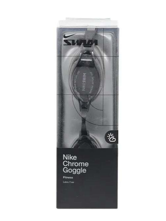 Nike Chrome Swimming Goggles Adults with Anti-fog Lenses Gray