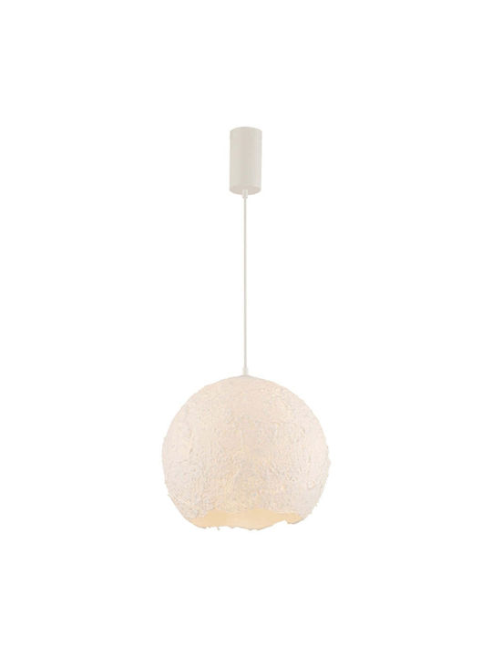 Zambelis Lights Κρεμαστό Φωτιστικό Λευκό με Ντουί E27 40x40x38εκ.