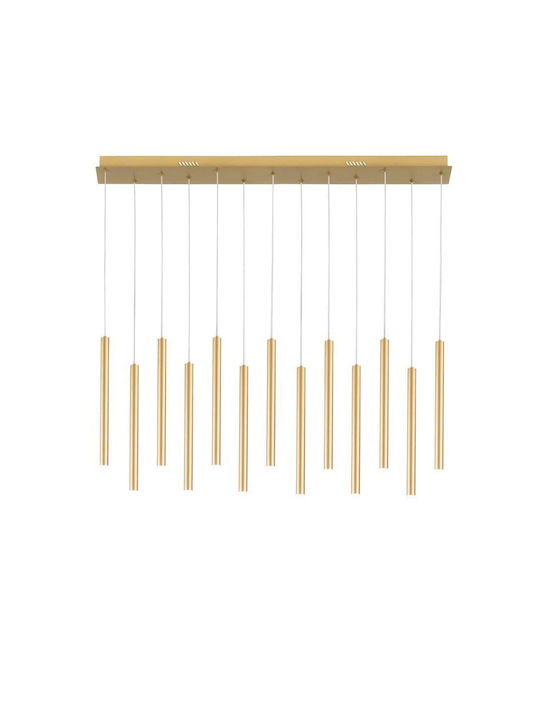 Fan Europe Led-Pype-SQ13 Pendant Light Gold Rail 107.2x18x41cm