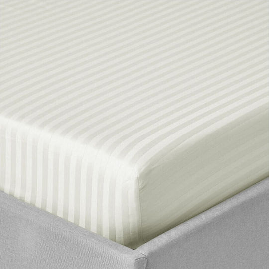 Pucioasa Single 90x200+25cm cu Elastic Ecru