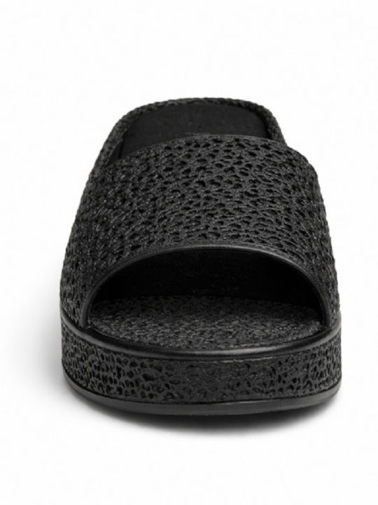 SA63920W Women's Platform Flip Flops Black