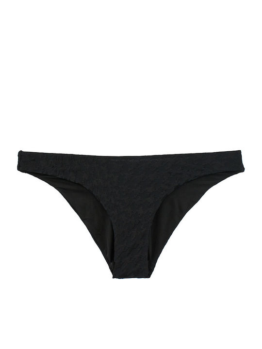 Women's Bikini Swimsuit Push-up Underwire Pied-de-poule Black