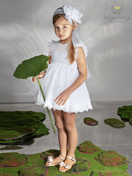 Angel Wings White Baptism Dress