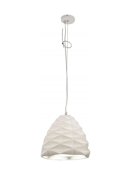 Fabas Luce Duchessa Hängelampe Weiß Glocke mit Fassung E27 30x200cm.
