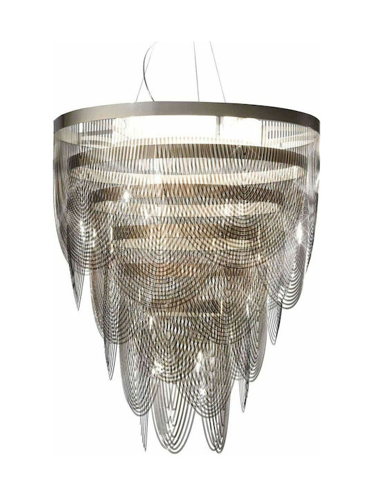 Slamp Ceremony Large Fume Pendant Light Gray Grid for 4 Bulbs E27 90cm