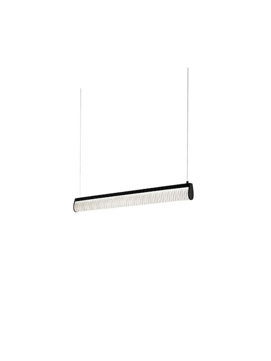 Slamp Modula Plisse Κρεμαστό Φωτιστικό Μαύρο LED με Θερμό Λευκό Φως Ράγα 96x5.5εκ.